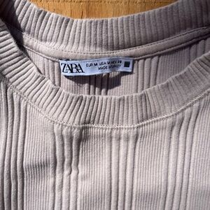 Zara Ribbed Tank Top in Light Beige